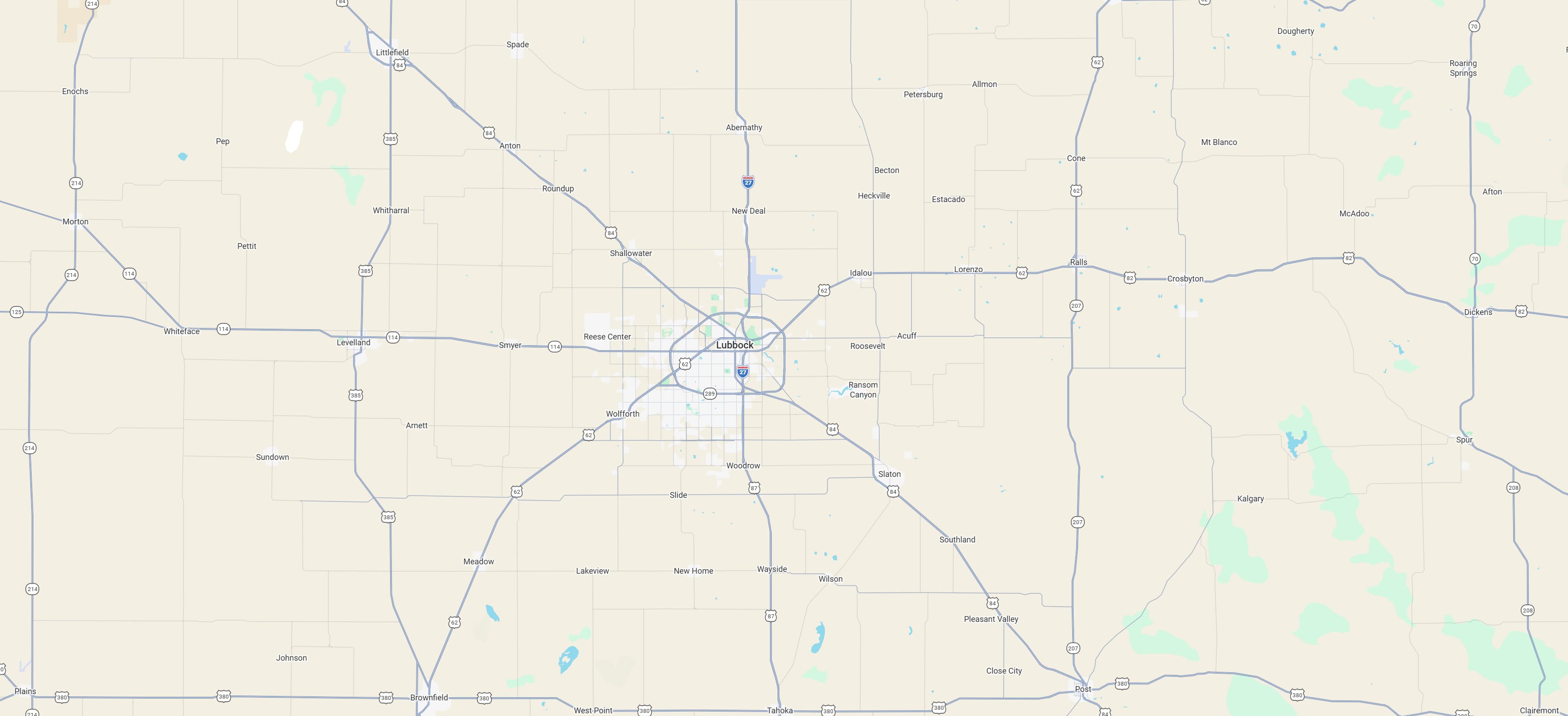 Map - Lubbock Service Area