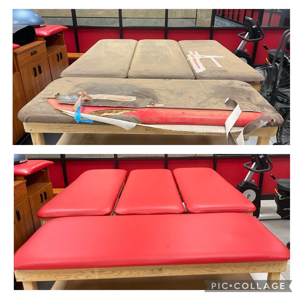 Seat repair before and after